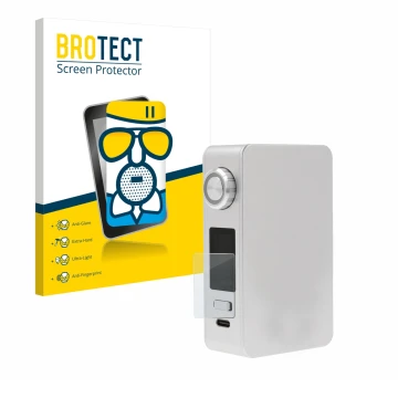 Front side of a product packaging with the brand logo BROTECT. Next to it is the device Lost Vape Centaurus M200 shown with th