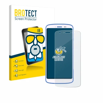 Front side of a product packaging with the brand logo BROTECT. Next to it is the device Zebra HC 25 shown with the correspondi