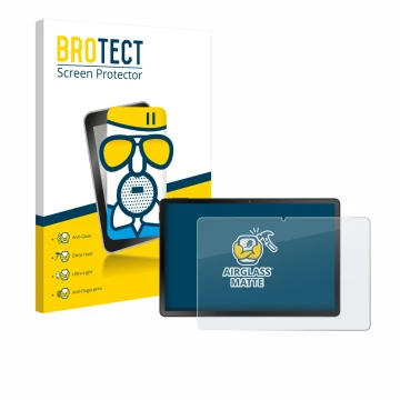 Front side of a product packaging with the brand logo BROTECT. Next to it is the device Doogee U11 Pro shown with the correspo