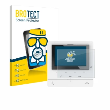 Front side of a product packaging with the brand logo BROTECT. Next to it is the device Biticino 344672 shown with the corresp