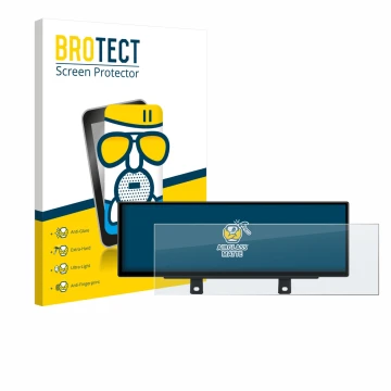 Front side of a product packaging with the brand logo BROTECT. Next to it is the device Xtrons QLB42THNBR shown with the corre
