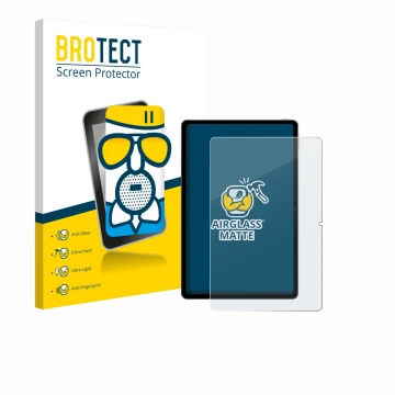 Front side of a product packaging with the brand logo BROTECT. Next to it is the device Xiaomi Redmi Pad SE 11 shown with the 