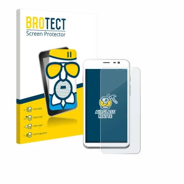 Front side of a product packaging with the brand logo BROTECT. Next to it is the device Pax CCV Fly A77 shown with the corresp