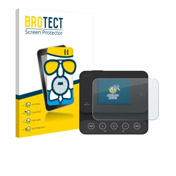 Front side of a product packaging with the brand logo BROTECT. Next to it is the device ISDT K2Zip shown with the correspondin