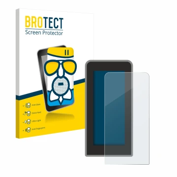 Front side of a product packaging with the brand logo BROTECT. Next to it is the device Tenways CGO600 Pro shown with the corr