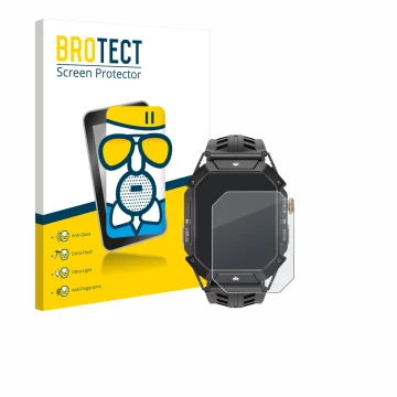 Front side of a product packaging with the brand logo BROTECT. Next to it is the device Oukitel BT80 shown with the correspond