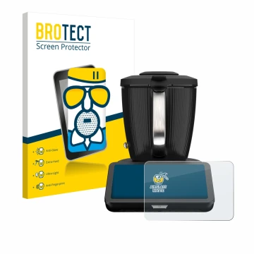 Front side of a product packaging with the brand logo BROTECT. Next to it is the device Vorwerk Bimby TM7 shown with the corre