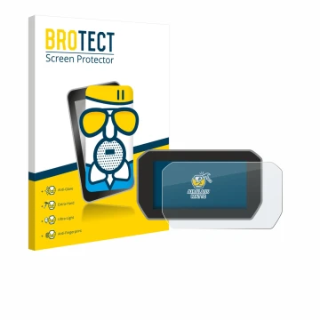 Front side of a product packaging with the brand logo BROTECT. Next to it is the device Ducati V4 Rally (2024) shown with the 