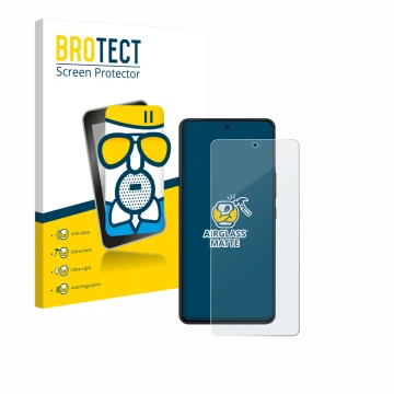 Front side of a product packaging with the brand logo BROTECT. Next to it is the device ASUS ROG Phone 9 Pro Edition shown wit