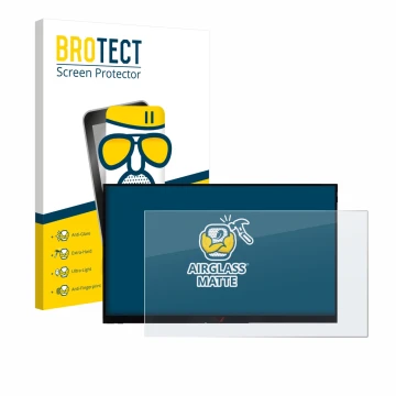 Front side of a product packaging with the brand logo BROTECT. Next to it is the device Verbatim PMT-15 shown with the corresp