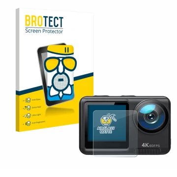 Front side of a product packaging with the brand logo BROTECT. Next to it is the device Wolfang GA420 shown with the correspon