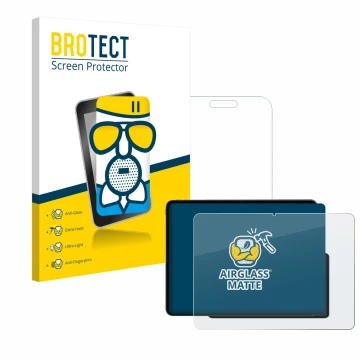 Front side of a product packaging with the brand logo BROTECT. Next to it is the device OnePlus Pad 3 shown with the correspon