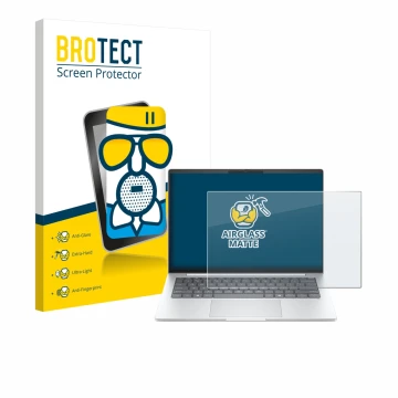 Front side of a product packaging with the brand logo BROTECT. Next to it is the device HP EliteBook 8 G1i 14