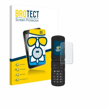 Front side of a product packaging with the brand logo BROTECT. Next to it is the device AGM M10 shown with the corresponding s