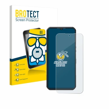 Front side of a product packaging with the brand logo BROTECT. Next to it is the device Oukitel WP55 Pro shown with the corres