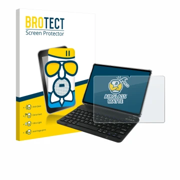 Front side of a product packaging with the brand logo BROTECT. Next to it is the device Tabwee T90 shown with the correspondin