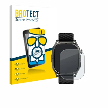 Front side of a product packaging with the brand logo BROTECT. Next to it is the device Kospet Magic P10 1.96