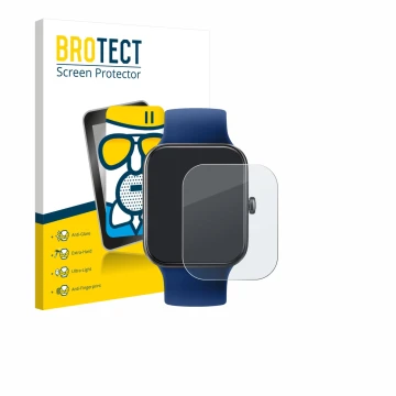 Front side of a product packaging with the brand logo BROTECT. Next to it is the device Decathlon CW500 M shown with the corre