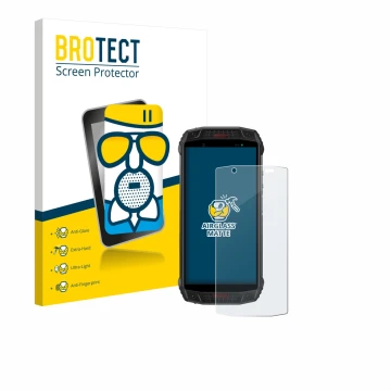 Front side of a product packaging with the brand logo BROTECT. Next to it is the device Ulefone Armor 15 shown with the corres