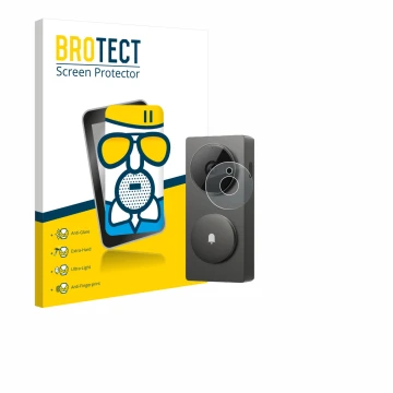 Front side of a product packaging with the brand logo BROTECT. Next to it is the device Aqara Hub G410 shown with the correspo