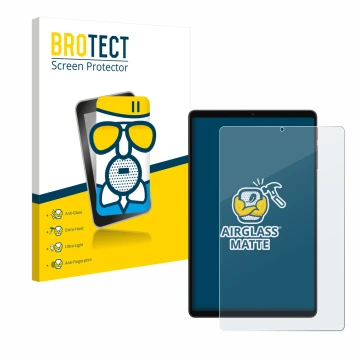 Front side of a product packaging with the brand logo BROTECT. Next to it is the device Alldocube iPlay 70 mini Ultra shown wi