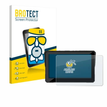 Front side of a product packaging with the brand logo BROTECT. Next to it is the device Carpuride W502 Pro 5