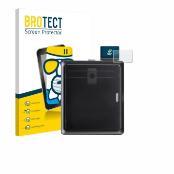 Front side of a product packaging with the brand logo BROTECT. Next to it is the device Anycubic Kobra S1 / S1 Combo shown wit