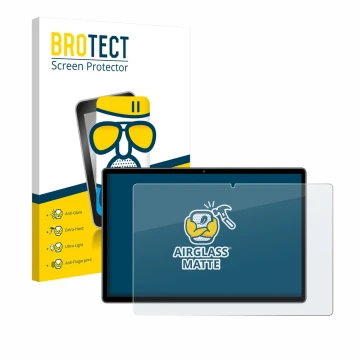 Front side of a product packaging with the brand logo BROTECT. Next to it is the device Pixpeak L211-EEA 14.1