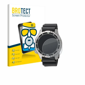 Front side of a product packaging with the brand logo BROTECT. Next to it is the device Citizen NY0040 shown with the correspo