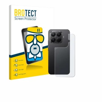 Front side of a product packaging with the brand logo BROTECT. Next to it is the device Xiaomi 15T Pro (Back) shown with the c