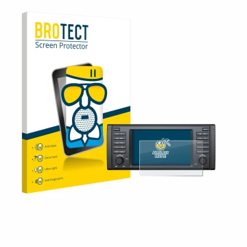 Front side of a product packaging with the brand logo BROTECT. Next to it is the device Eonon E39A12S shown with the correspon