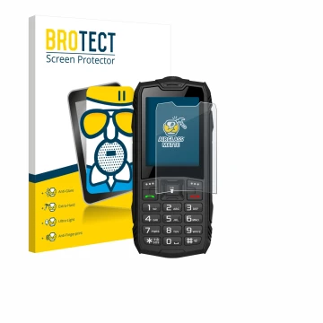 Front side of a product packaging with the brand logo BROTECT. Next to it is the device Hammer Rock shown with the correspondi