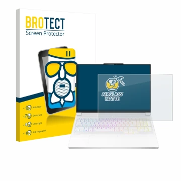 Front side of a product packaging with the brand logo BROTECT. Next to it is the device Lenovo Legion 7i Gen 10 16