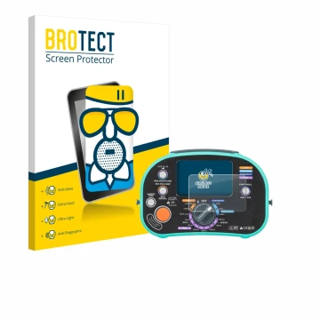 Front side of a product packaging with the brand logo BROTECT. Next to it is the device Kewtech KT63DL shown with the correspo