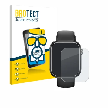 Front side of a product packaging with the brand logo BROTECT. Next to it is the device RLQA G104 1.83
