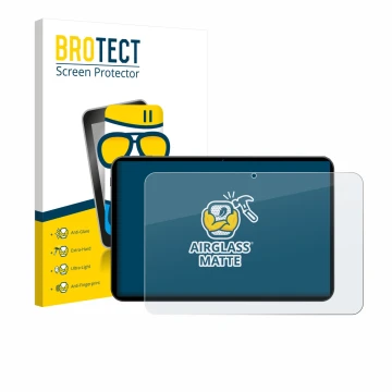 Front side of a product packaging with the brand logo BROTECT. Next to it is the device Tabwee T60 PRO 13.4