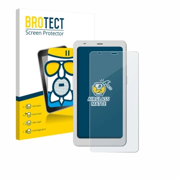 Front side of a product packaging with the brand logo BROTECT. Next to it is the device Boox Palma 2 Pro shown with the corres