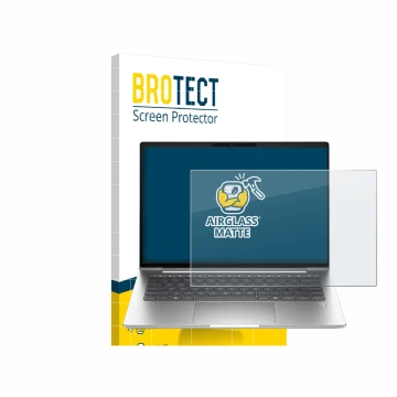 Front side of a product packaging with the brand logo BROTECT. Next to it is the device HP ProBook 4 G1a 16