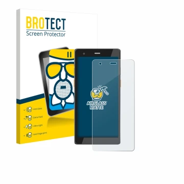 Front side of a product packaging with the brand logo BROTECT. Next to it is the device Scorpion 6X V2 shown with the correspo