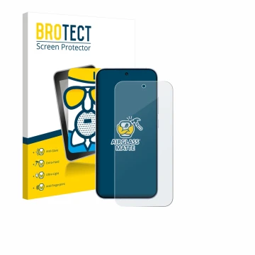 Front side of a product packaging with the brand logo BROTECT. Next to it is the device Oppo Reno 15 shown with the correspond