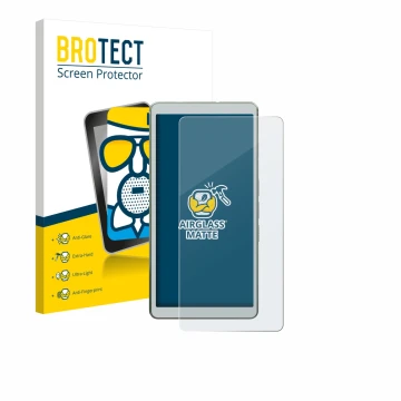 Front side of a product packaging with the brand logo BROTECT. Next to it is the device Viwoods AiPaper Reader shown with the 