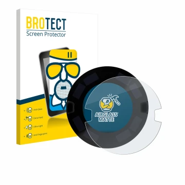 Front side of a product packaging with the brand logo BROTECT. Next to it is the device OOONO P-DISC NO3 shown with the corres