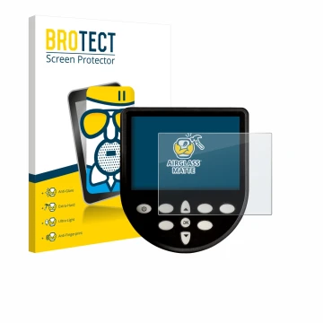 Front side of a product packaging with the brand logo BROTECT. Next to it is the device WaterRower Series 4 Monitor shown with