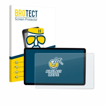 Front side of a product packaging with the brand logo BROTECT. Next to it is the device MG S5 EV 12.8