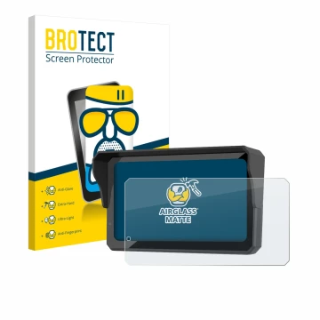 Front side of a product packaging with the brand logo BROTECT. Next to it is the device Carpuride W602BS shown with the corres