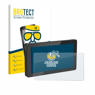 Front side of a product packaging with the brand logo BROTECT. Next to it is the device Innovv N1 5.5