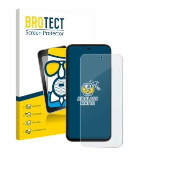 Front side of a product packaging with the brand logo BROTECT. Next to it is the device Oppo A6t shown with the corresponding 