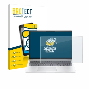 Front side of a product packaging with the brand logo BROTECT. Next to it is the device HP EliteBook 8 G1i 16