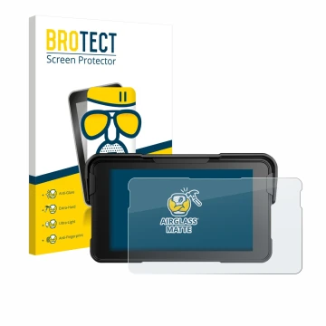 Front side of a product packaging with the brand logo BROTECT. Next to it is the device NFOIEIS Base 5