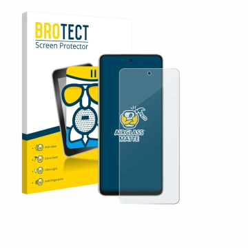 Front side of a product packaging with the brand logo BROTECT. Next to it is the device Oppo A5 Energy shown with the correspo